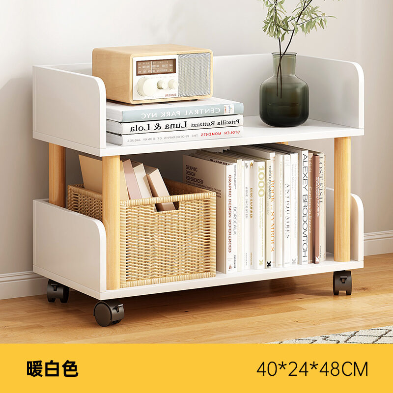 Simple Household Movable Bookshelf With Wheels Living Room Partition