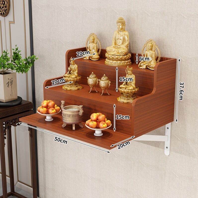 Solid Wood Buddha Niche Wall Mounted Altar Household Altar Buddha