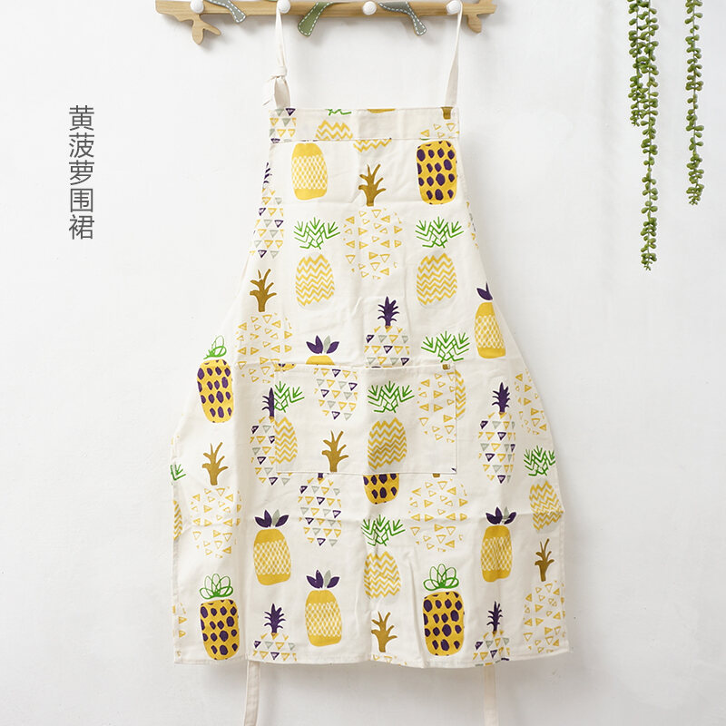 Download Apron Women's Home Kitchen Cute Pure Cotton Linen Korean ...