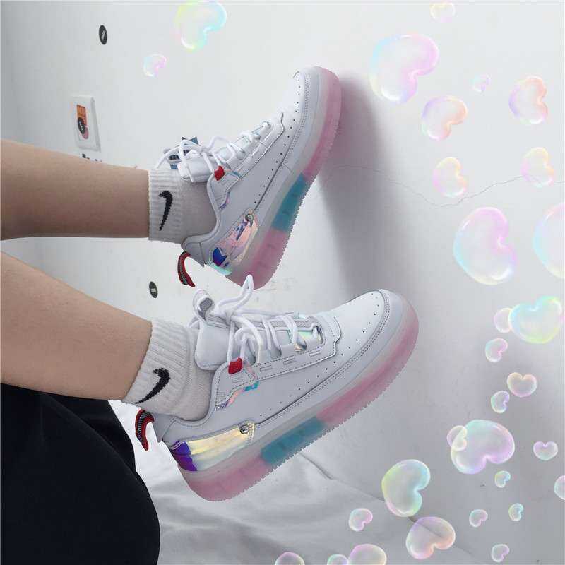 nike rainbow bottom shoes