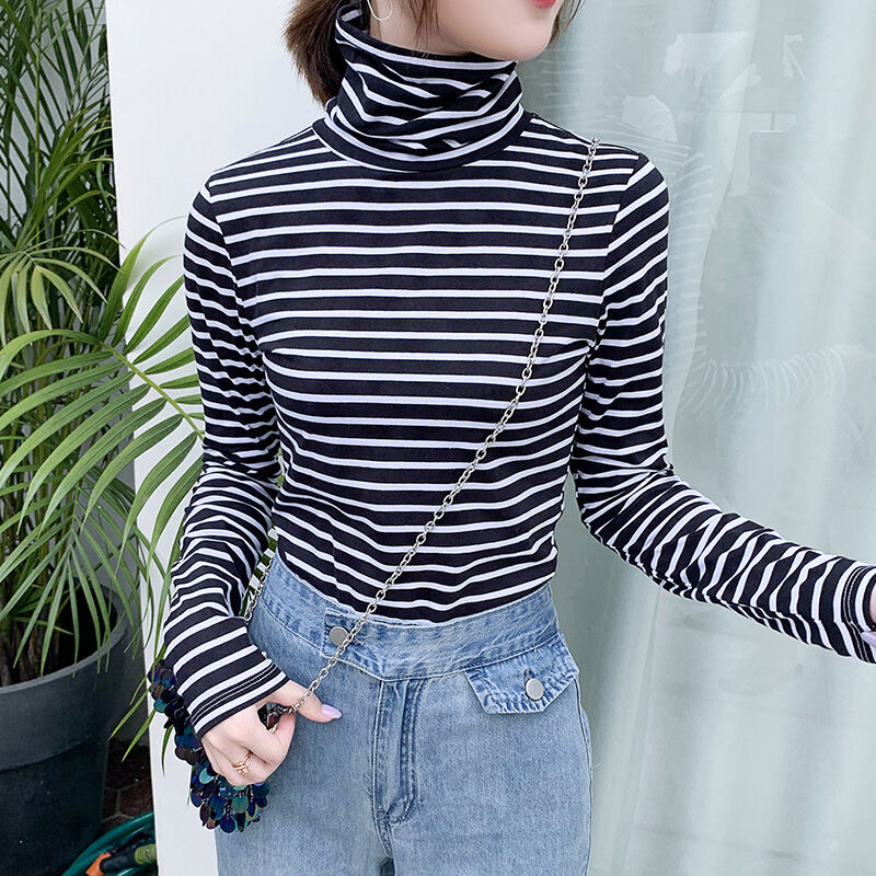 high collar long sleeve shirt