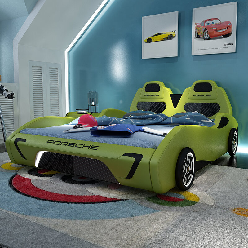 Children S Car Like Bed 1 2 Boy Cartoon, Boy Race Car Dressers