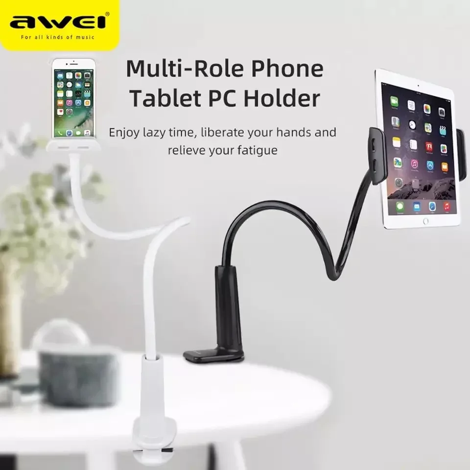 AWEI X3 Phone Tablet PC Holder Foldable Degree Adjust Desk Holder Stand For PhoneAwei X3 Fexible Phone Holder Universal 360 Degree Available