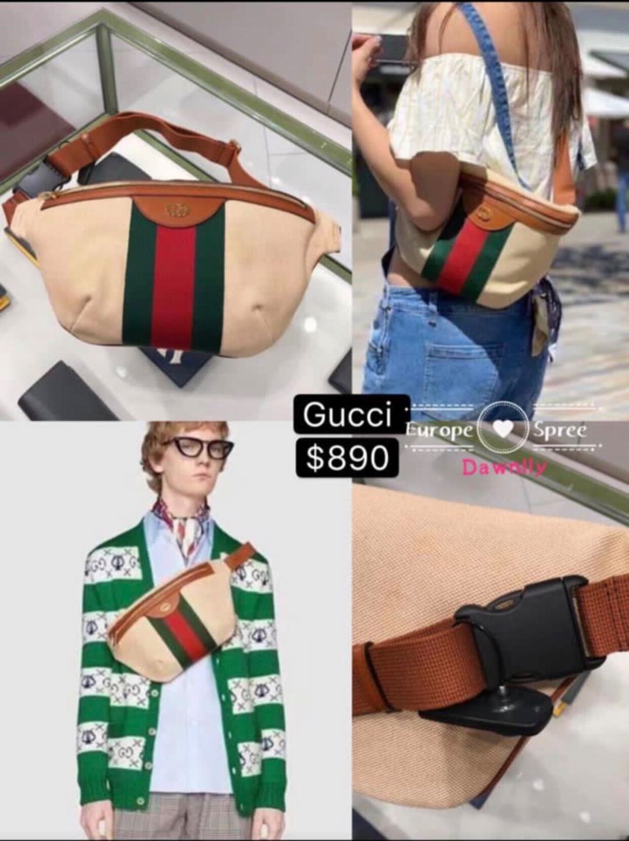 gucci tiger waist bag