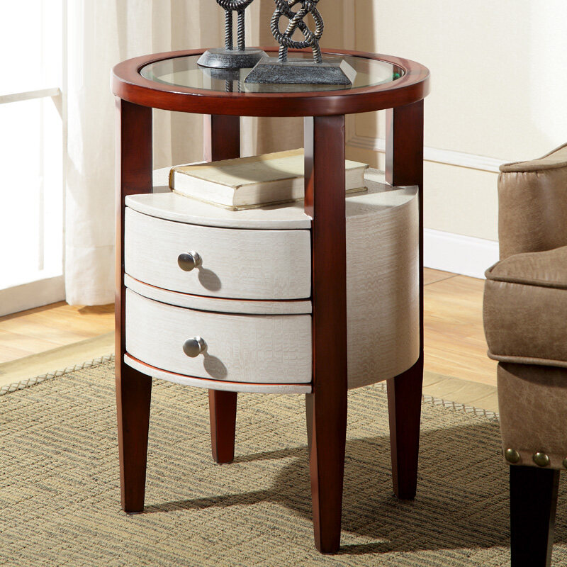 American Style Village Round Coffee Table Solid Wood Side Vintage Hand Painted Phone Frame Sofa Cabinet European Bedside Lazada Singapore American Style Village Round Coffee, Vintage Round End Table With Storage
