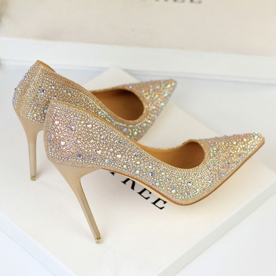 silver high heels for wedding