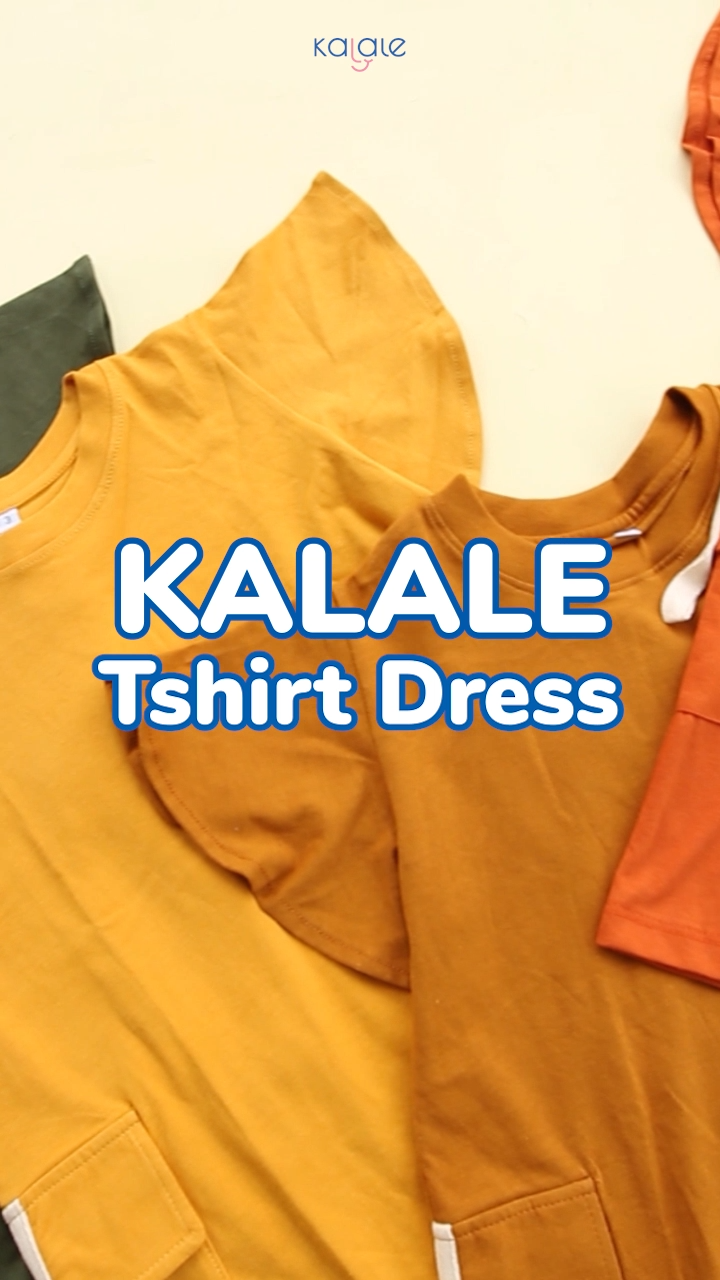 Kalale - T-Shirt Dress Gaun Basic Kaos Anak Perempuan Usia 1 2 3 Tahun