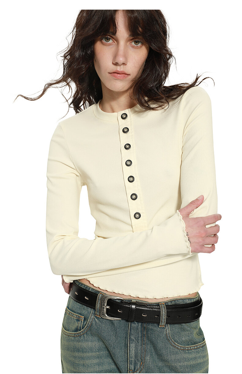 TROU NOIR Spring Summer New Style Women's Slim Fit White T-Shirt Henry Collar Short Sleeve Base Shirt round Neck Commute Simple · v3