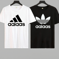 Summer Cotton T-Shirt Mens Sporty Loose Fit round Neck Short Sleeve Sweat Absorbent Breathable Base Shirt Trendy Youth Fashion