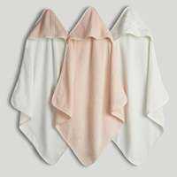 Mothercare Cuddle And Dry Muslin Hooded Towel (3 Pack) - Assorted Colours