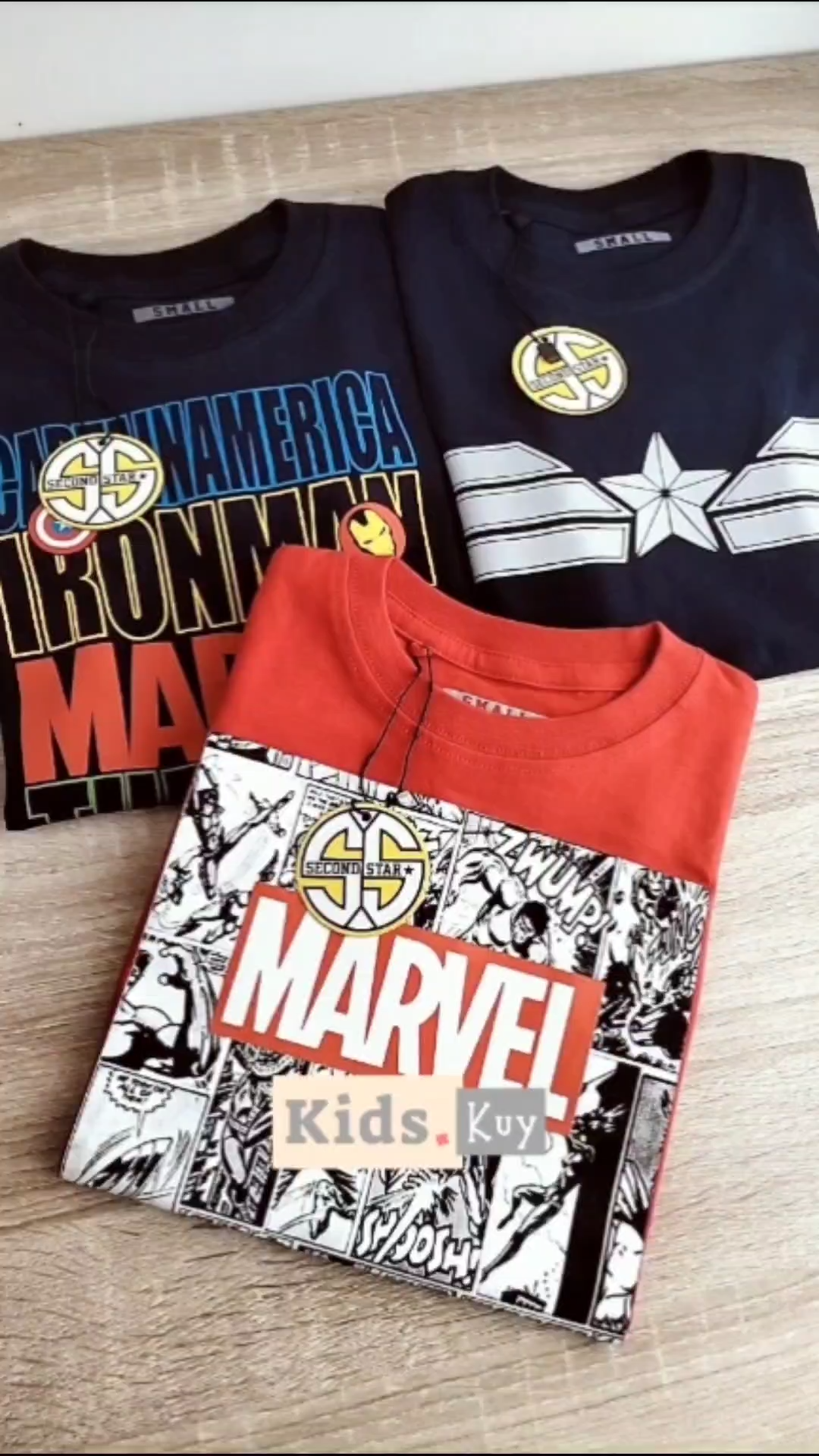 KIDS.KUY Kaos Distro Anak Laki-Laki Premium Usia 1-12 Tahun Motif Marvel Secondstar