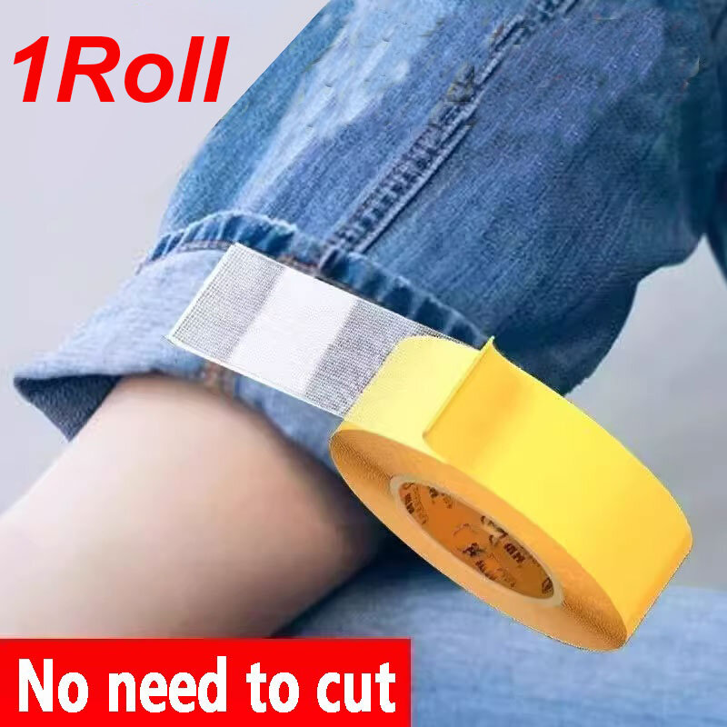 1 Roll Strong Adhesive Fabric Tape for Pants Leg Modification No Cutting No Marking Clothing Seam Free Sticker