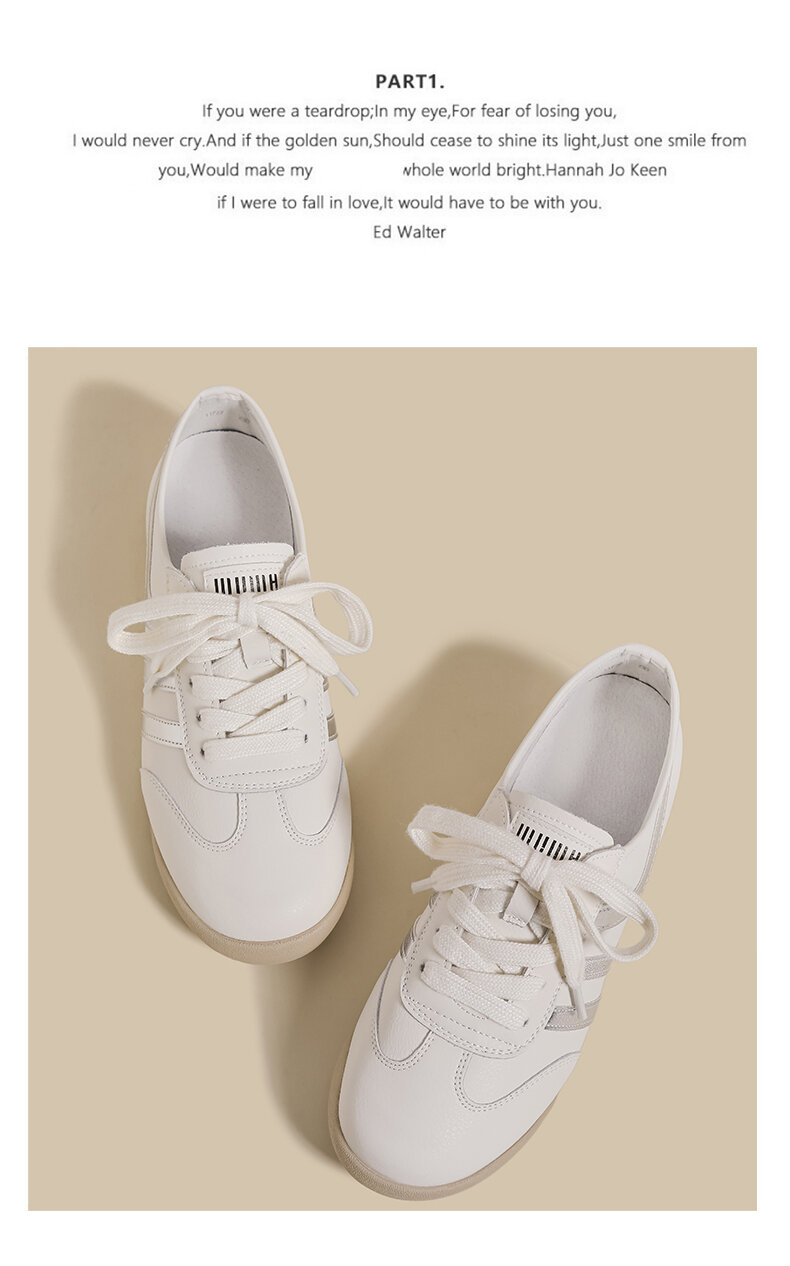 White Dequn Shoes Women's Casual Flat Bottom Sports Fashionable Spring Autumn New Style Versatile Dad Sneakers Comfortable Rubber Sole · v11