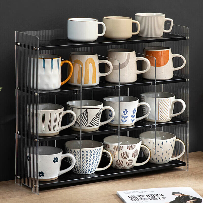 Dustproof Cup Storage Rack Acrylic Cup Holder Water Cup Teacup Display ...