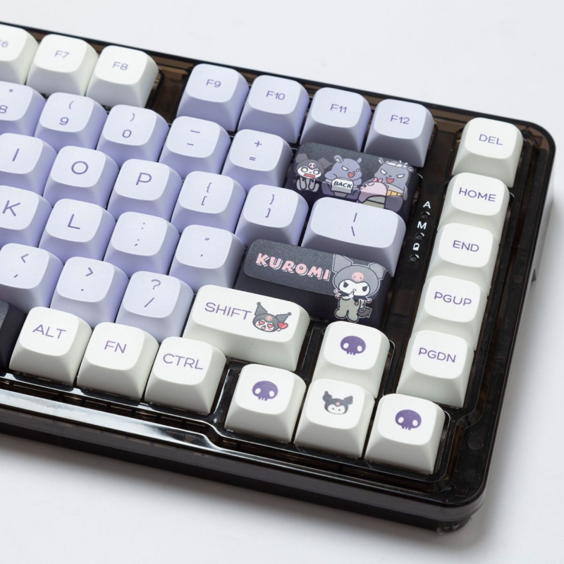 Sanrio Anime Kawaii Kuromi Keycaps  Cartoon Style Mechanical Keyboard Key Caps Cute PBT Key Caps Keyboard Accessories. 