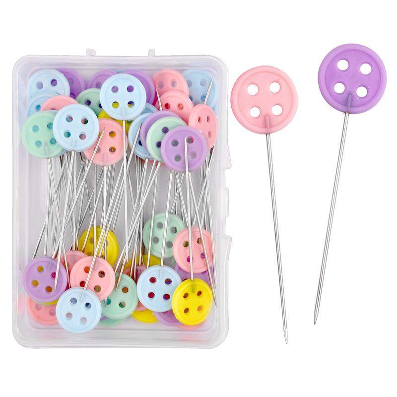 50/100pcs Sewing Straight Pins Embroidery Dressmaking Patchwork Pin Button Pin Patchwork Needles for Sewing Positioning DIY