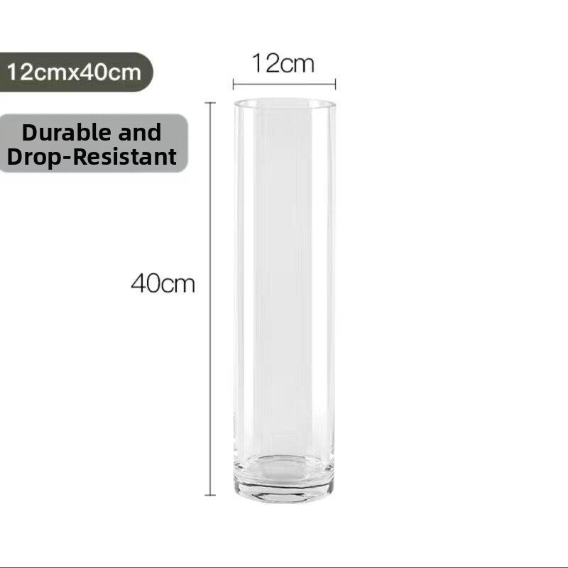 Durable Transparent Straight Cylinder Flower Vase