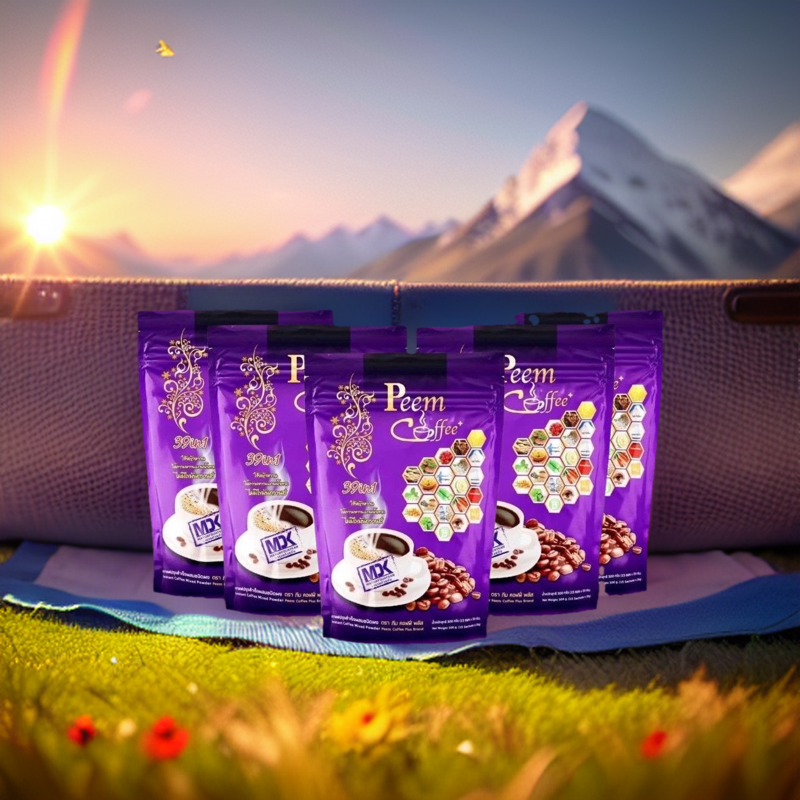 กาแฟภีมคอฟฟี่ 39 in1 5ห่อ75ซอง ผสมสมุนไพร39 ชนิดเพื่อสุขภาพ ราคา 1,099 บาท*ส่งฟรี