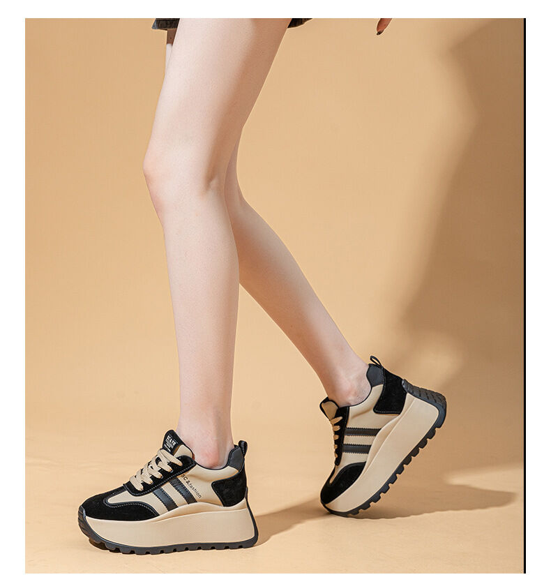 Spring New Style Women's Casual Thick Bottom Agan Dad Shoes Fashion Small Size Heightening Shoes Leisure Sports Running Shoes · v9