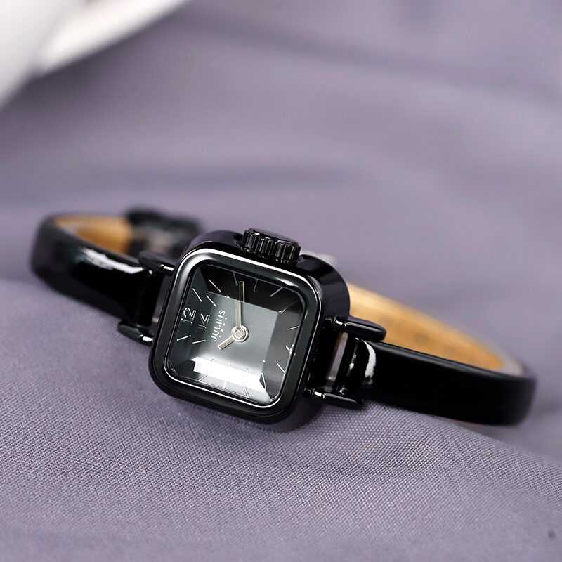 Julius Watch Women's Korean-Style Retro Artistic Student Small Square Sugar Belt Watch Simple Elegant Small Exquisite Watch