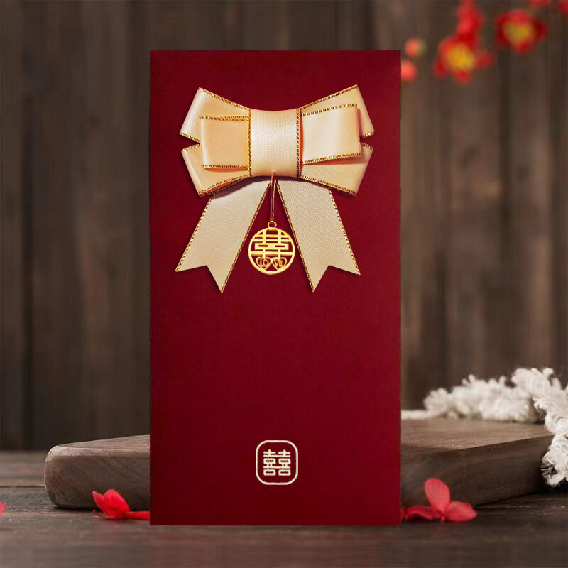 Luxury Fabric Wedding Envelope for Bridesmaids And Close Friends Engagement Gift Money Seal Red Envelope Celebration Pack