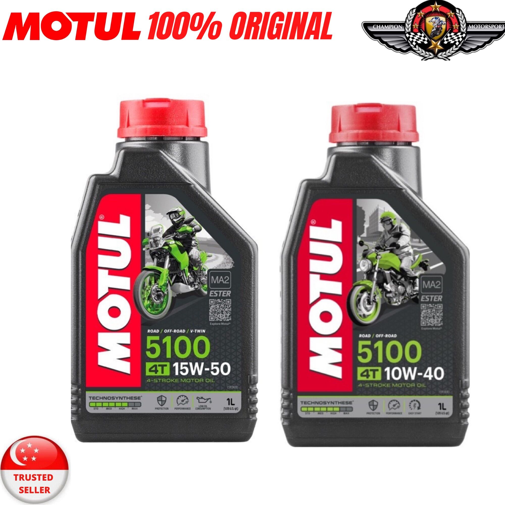 MOTUL 5100 4T 10W-40/ 15W-50 SEMI SYNTHETIC ENGINE OIL 1L | Lazada