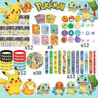 Beast Kingdom | Pokemon Pikachu Birthday Party Favors Gifts Slap Bracelets Stamps Tattoos Stickers Goodie Bag Fillers Party Supplies Decoration