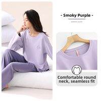 JIALEFEN | Soft Pure Cotton Long Sleeve Lightweight Wearable Outside Pajama Set