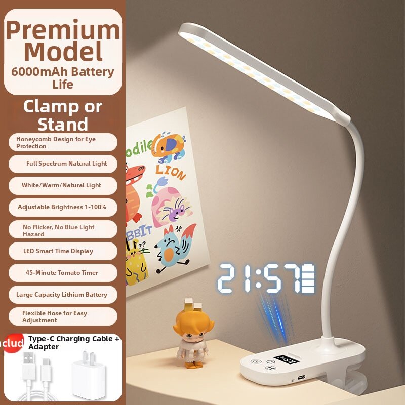 Clip-on LED Desk Lamp Bright Eyes Protection Reading