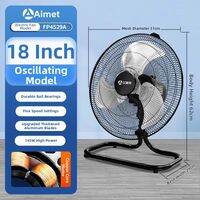 AIRMATE | 5 Blades Metal Oscillating Pedestal Fan 18 Inch