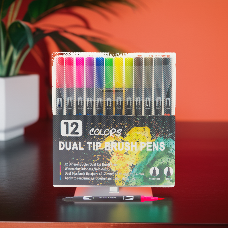 12%20Colour%20Dual%20Tip%20Brush%20Marker%20Pen%20-%20Image%203