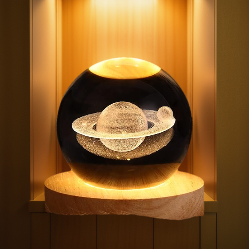 3d Solar System Crystal Ball Night Light. 