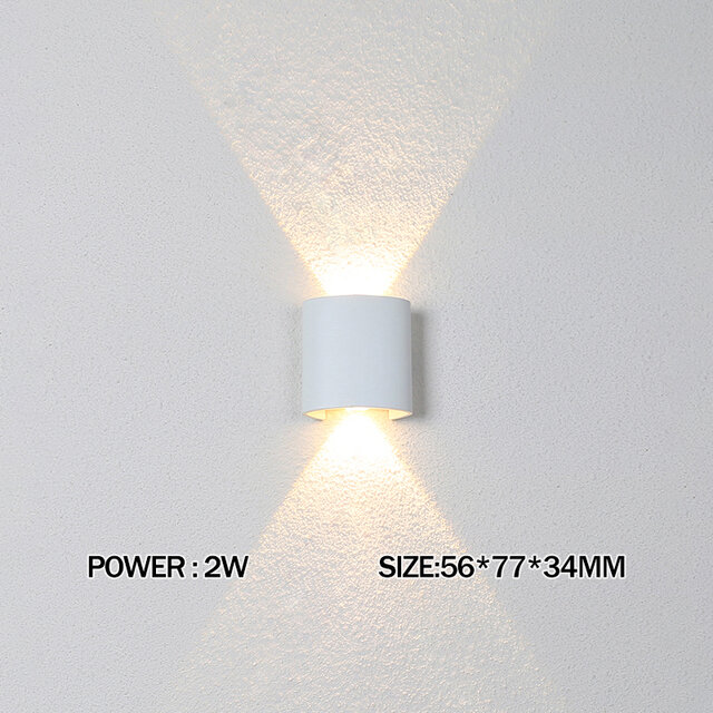 Aluminum LED Wall Sconces Lamp Interior Wall Light Waterproof IP65 Up Down Garden Lights Bedroom Stairs Indoor Outdoor Lighting