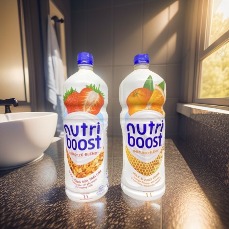 Combo 2 chai Sữa chua trái cây Nutriboost Coca-Cola chai 1 lít