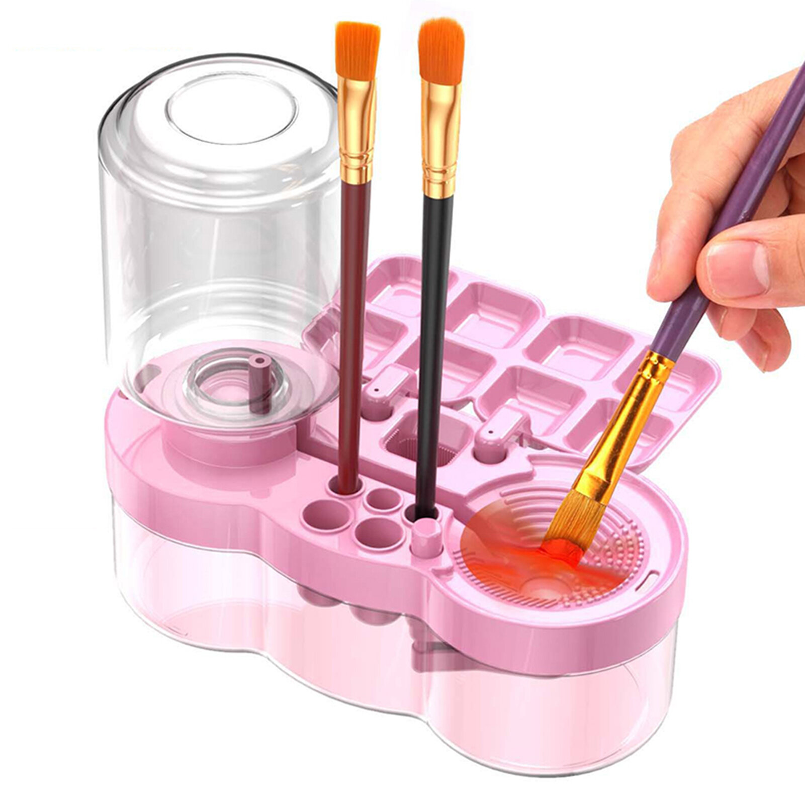4 in 1 Paint Brush Cleaner Tools Multifunctional Palette Brush Rinser Tool for Artist Beginner Kids Painting Accessories