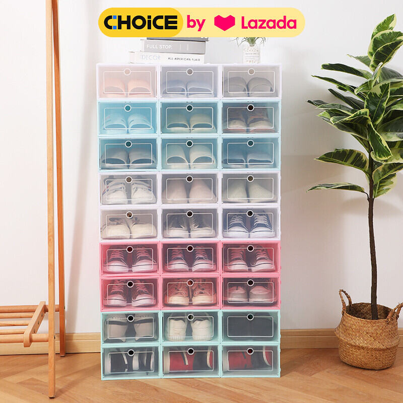 1pc Bóng rổ giày dép trong suốt hộp bảo quản giày dép nhựa phụ nữ và phụ nữ hộp giày dép