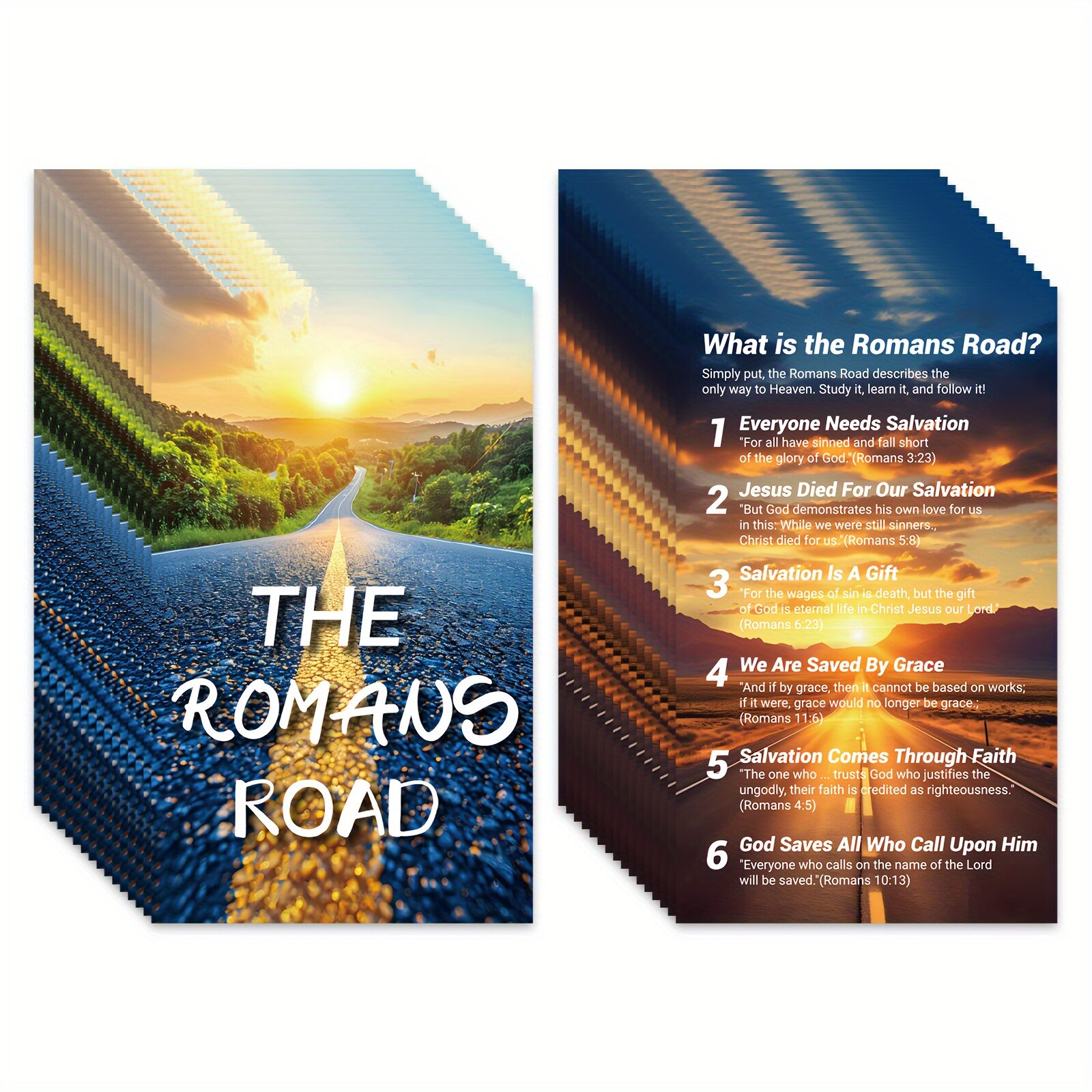 100 pcs Christian Romans Road Cards Bible Verse Message Cards Inspirational Scripture Cards for Faith Sharing Encouragement Gift