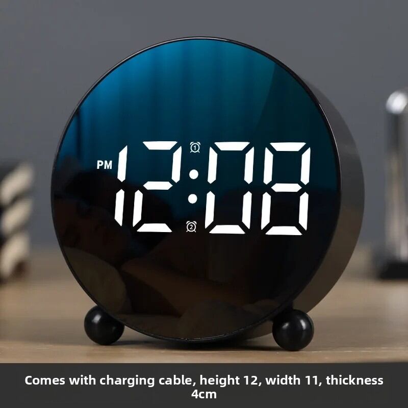 Creative LED Digital Plastic Alarm Clock Home Bedside Temperature Clock Simple Minimalist Design New Innovation