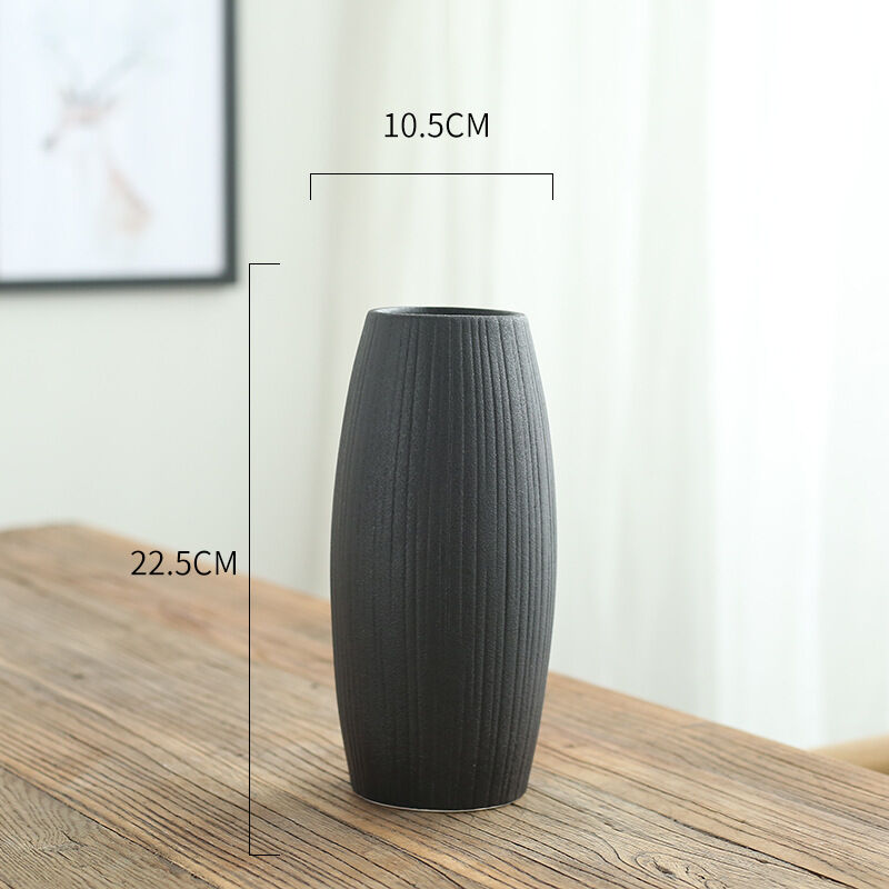 Minimalist Black Ceramic Vase
