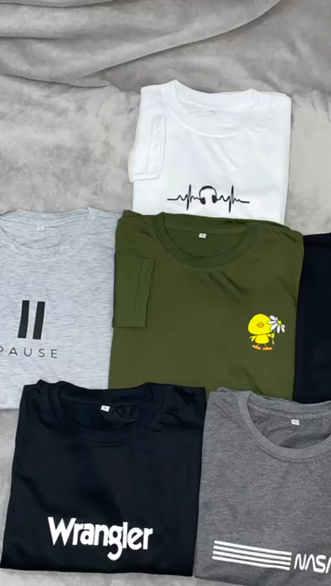 Kaos Anak Wanita Ideal Usia 2-10 Unisex Cewek Cowok Pakaian Anak Anak Oblong Anak