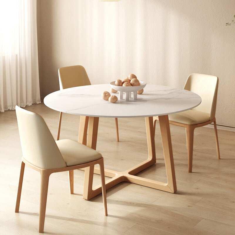 round dining table white wood