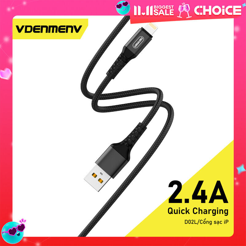 Dây Cáp Sạc Micro USB VDENMENV D02V (2.4A) Giúp Sạc Nhanh, Chuyển Dữ Liệu, Bọc Nhựa 2 Đầu Dây