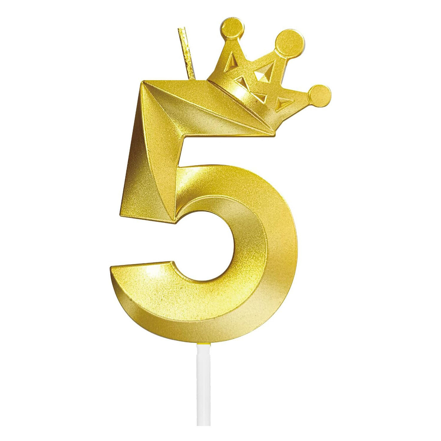 3D Crown Designed Cake Topper Number 3 Birthday Candle Decorations for ...