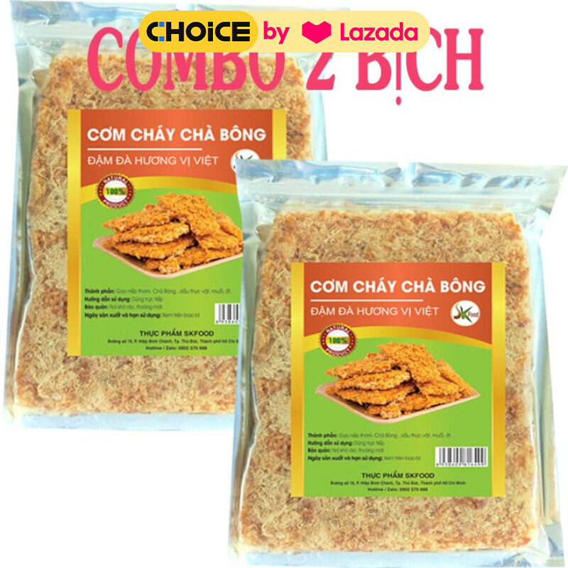 Combo 2 bịch cơm cháy siêu chà bông SK FOOD