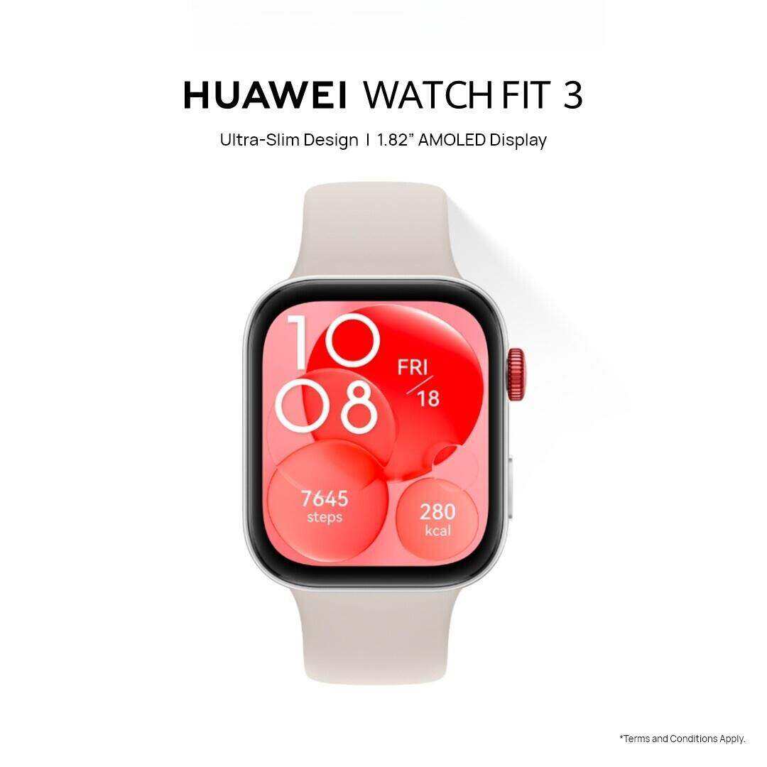 HUAWEI WATCH FIT 3 Smartwatch - 1.82-inch AMOLED Display, Ultra Slim Design, Water Resistance, Lightweight, Stylish Design, Built-in GPS and Advanced Health Monitoring ราคา 3,290 บาท*ส่งฟรี