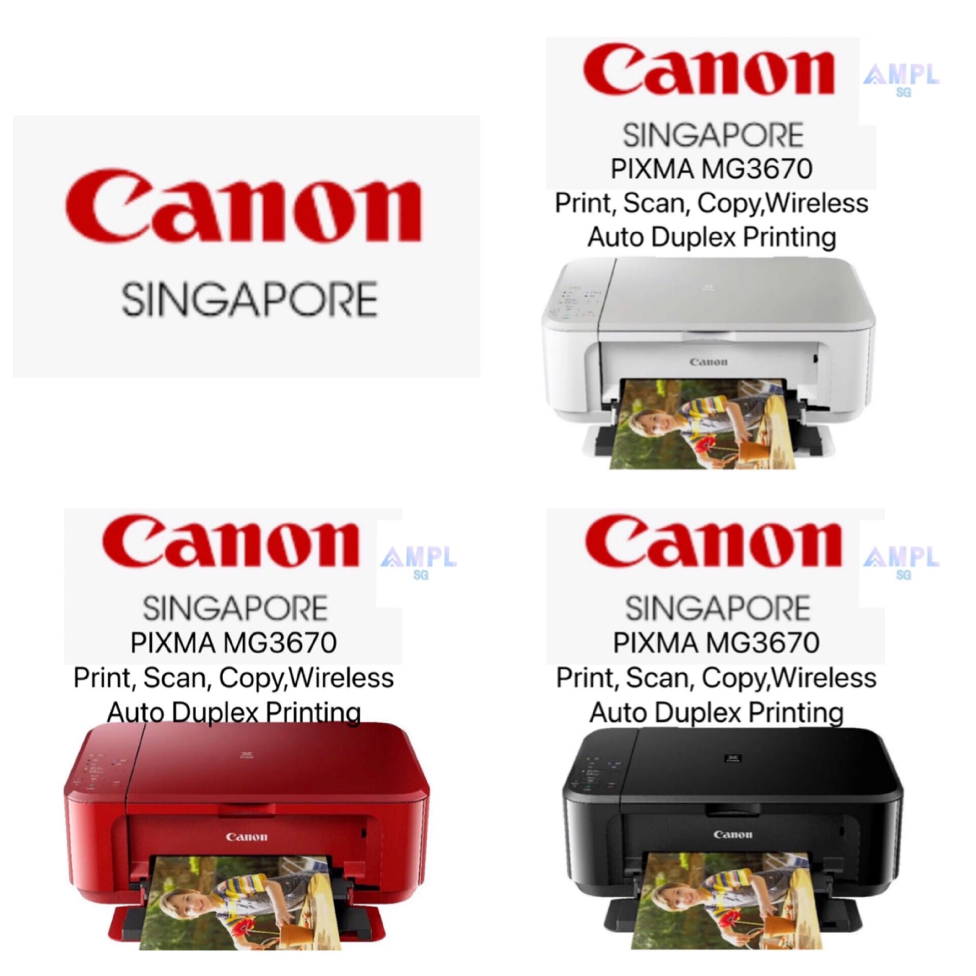 *Local Warranty*Canon MG3670 PIXMA Print,Scan,Copy,Wireless,2-sided Printing MG3670 MG-3670 MG 3670 Singapore