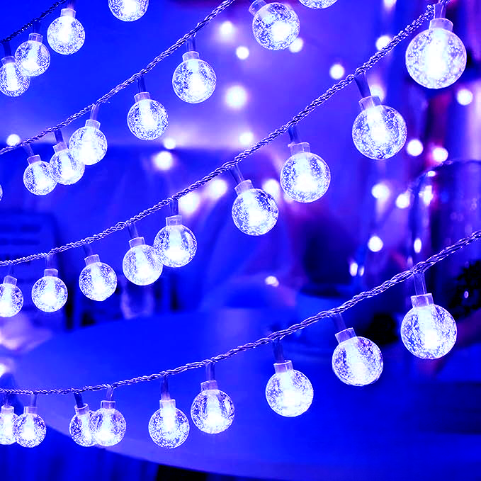 LED Bubble Ball String Lights Golden Glow Battery/USB Operated Indoor Fairy Lights for Wedding Holidays New Year Decorations