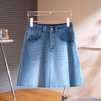 XUEFULING | High Waist Slimming Concealing A-Line Denim Skirt
