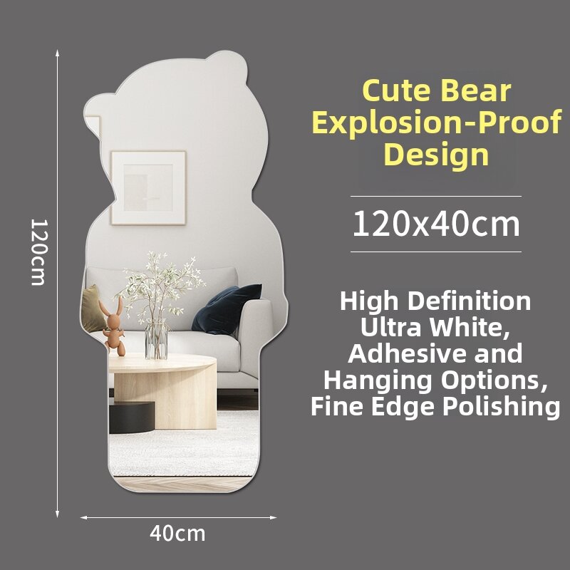Acrylic Full Body Wall Sticker Mirror For Women
