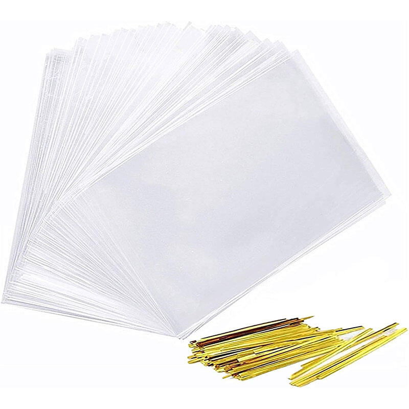 30/50/100Pcs Clear Cellophane Gift BagsPlastic Packaging with Twist TiesTransparent Party Favor Bags Ideal for CookiesCandy